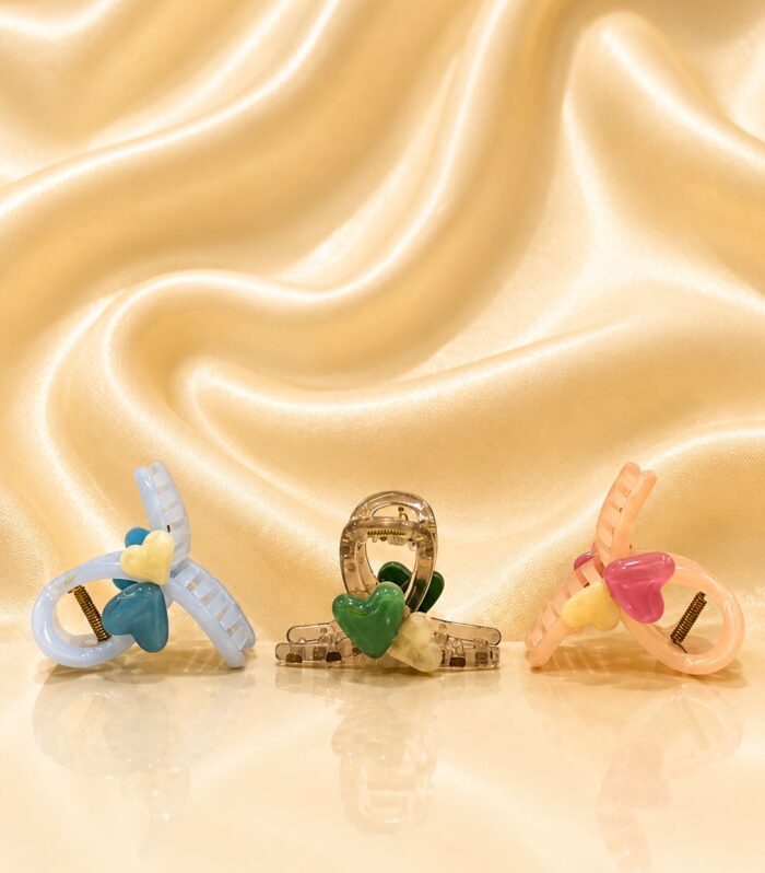 Heart Pop Claw Clip Combo Set