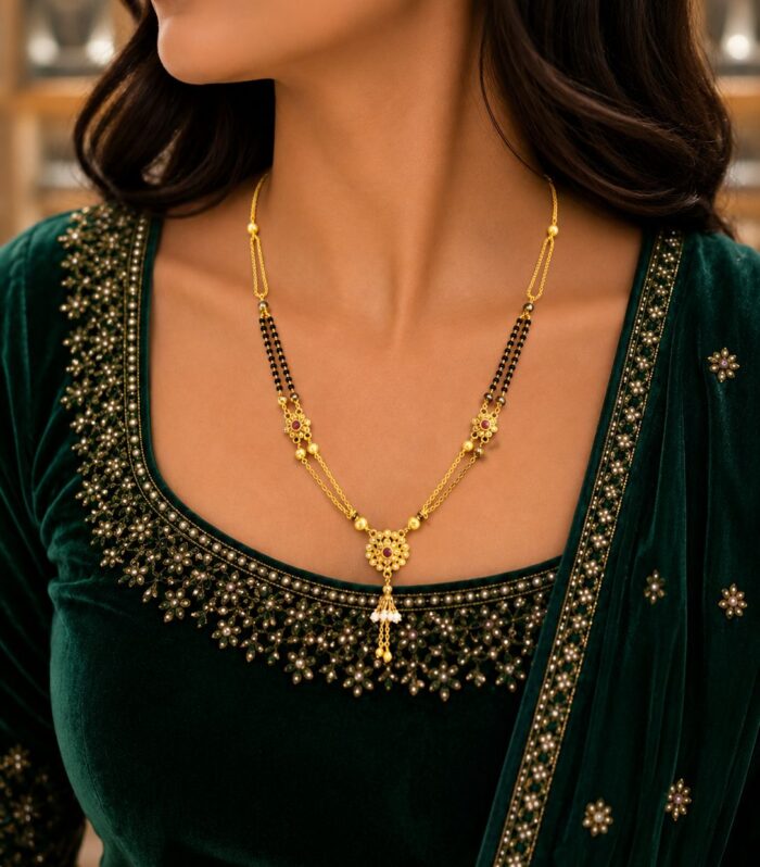 Traditional Gold Finish Mangalsutra Necklace